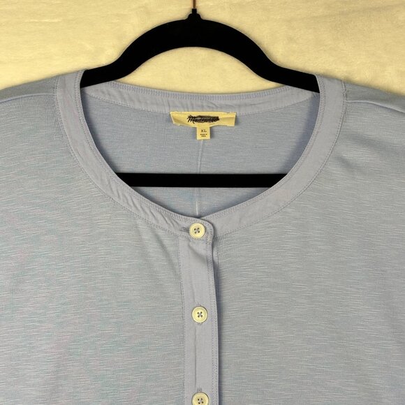 Madewell Womens Relaxed Henley Long Sleeve Top Peri Blue XL Minimalist NWTD - Picture 3 of 9